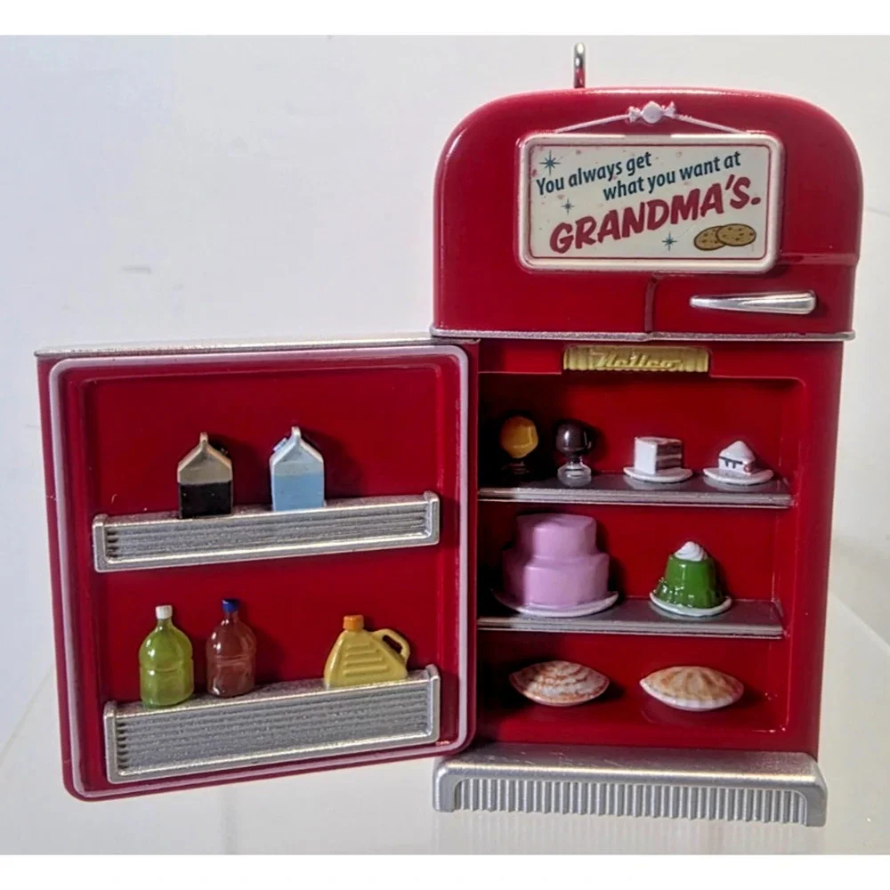 Hallmark Grandma's Fridge Keepsake RED Ornament 2019 Retro (3''X3'')
